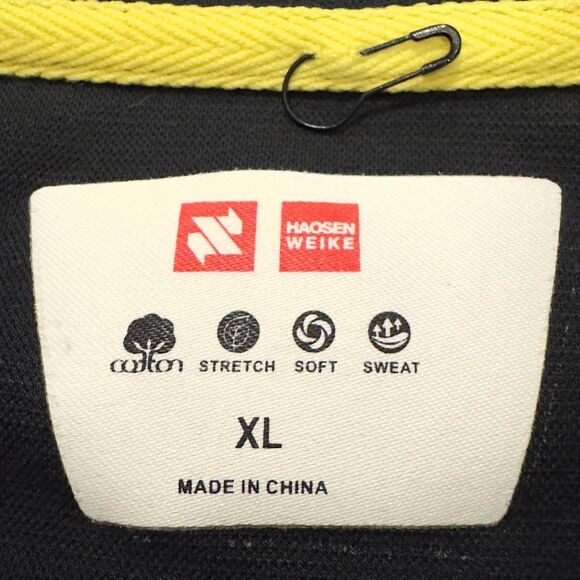 Men’s XL Black Full Zip Hoodie Sweatshirt Heavy Cotton Blend Eagle Logo Athletic - Picture 4 of 9